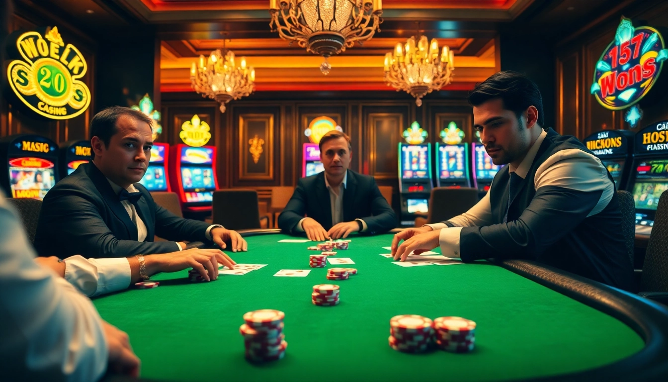 Vivez l'excitation du casino en ligne Français avec l'adrénaline du poker à enjeux élevés et une atmosphère opulente.