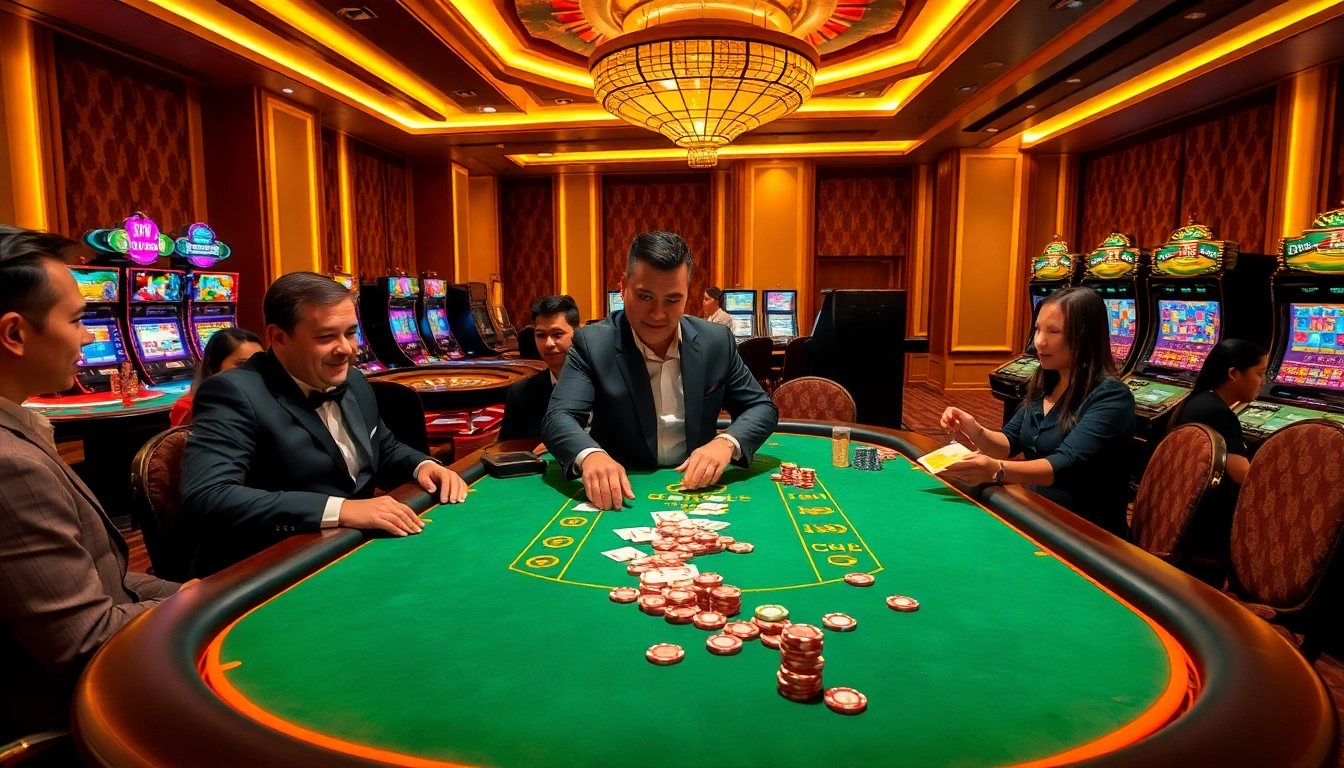 Engaged players enjoying a thrilling poker game at MM88 casino.