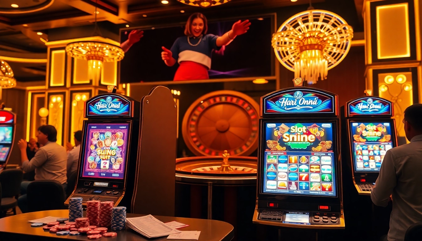 Engaging players at exciting slot online hari ini machines in a vibrant casino setting.