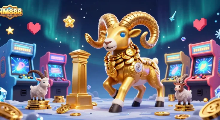 Unlock unforgettable gaming adventures at HM888 with a dynamic casino illustration filled with excitement and visual flair.